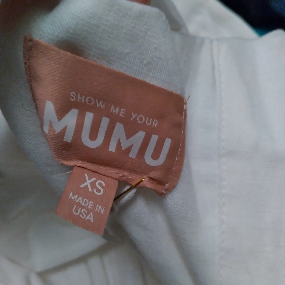 NWT SHOW ME YOUR MUMU Lovely White Linen Blend Tiered Ruffled Midi Dress, XS - Picture 8 of 11